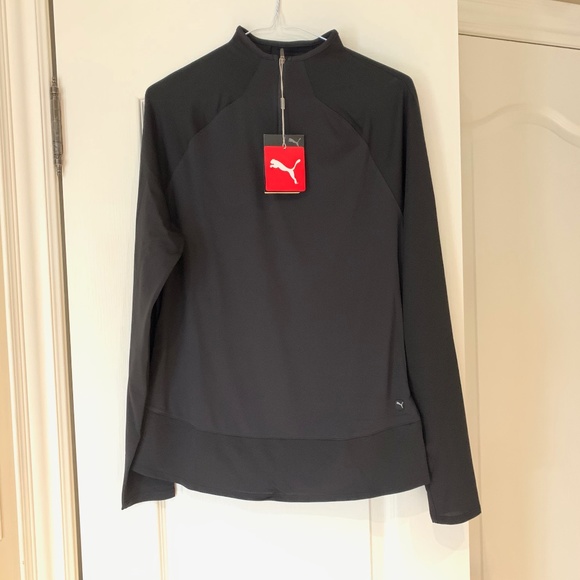 Puma Mesh 1/4 Zip Longsleeve, Size Small, Black - Picture 2 of 10